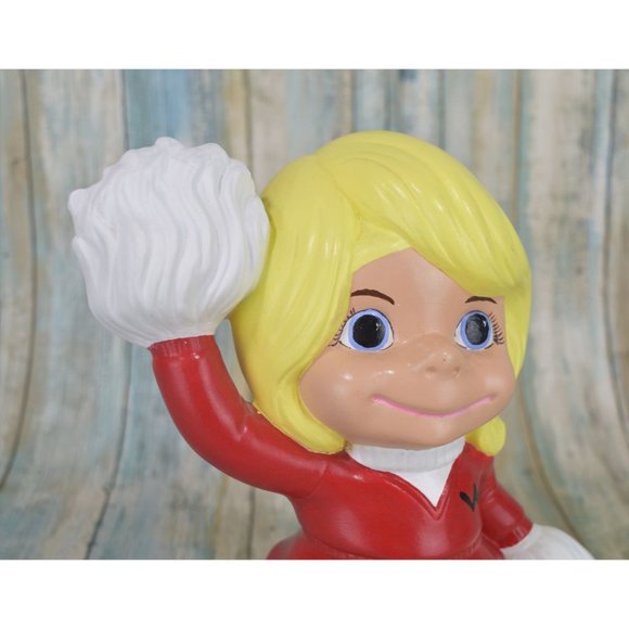 Atlantic Mold RARE Blonde Red Cheerleader Figurine Vintage 70's Ceramic Mold KIM - Picture 3 of 11